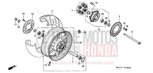 ROUE ARRIERE (VTR1000SPY/1) VTR1000SPY de 2000